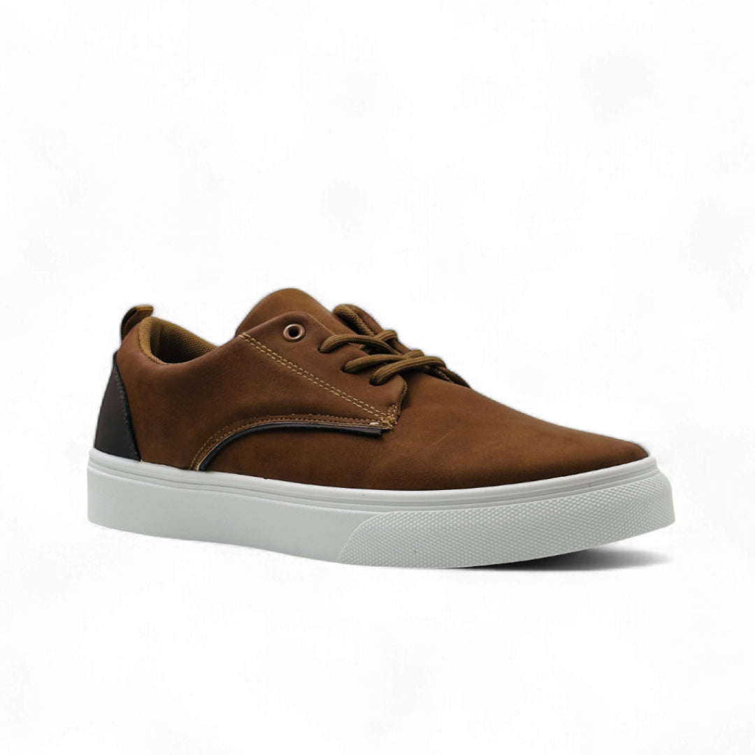 StyleEase Men's sneakers Coffee white