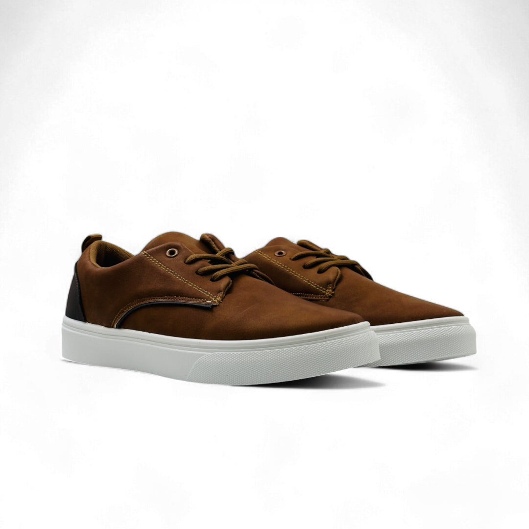 StyleEase Men's sneakers Coffee white