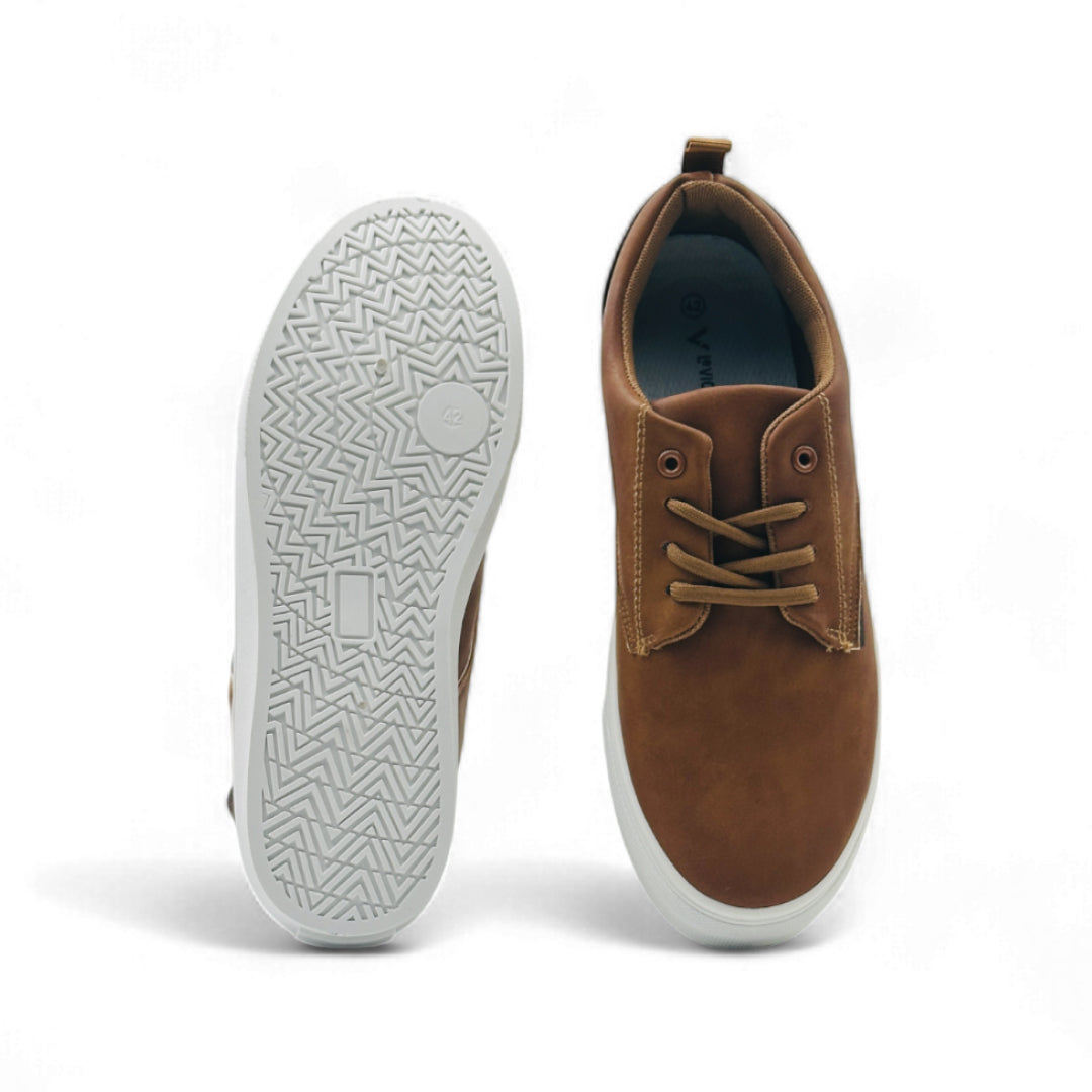 StyleEase Men's sneakers Coffee white
